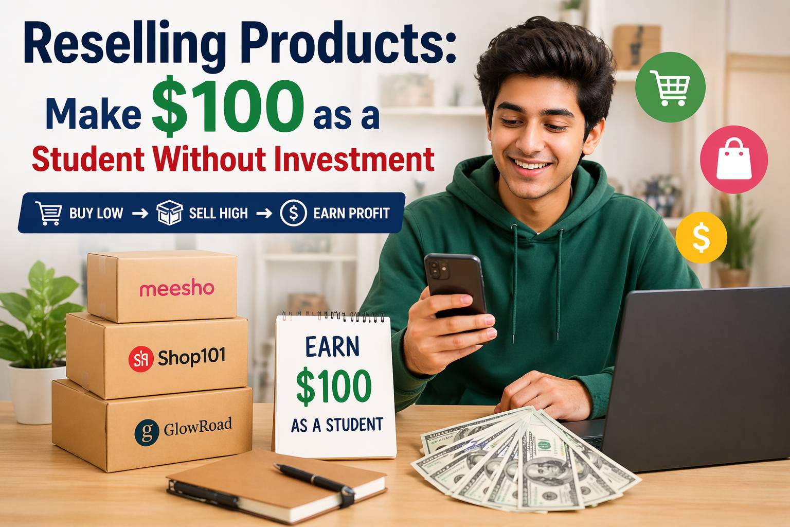 Make $100 as a Student with Reselling Products