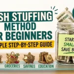 Cash stuffing method for beginners with labeled budgeting envelopes