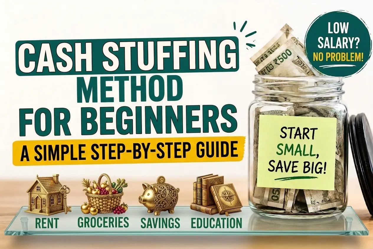 Cash stuffing method for beginners with labeled budgeting envelopes